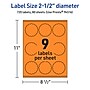 Avery Laser/Inkjet Multipurpose Decorative Edge Labels, 2.5" Dia., Bright Orange, 720/Box (94516)~#|#~2093EBC9-ACB8-4A5F-8110EAE7EFC85185_sc7