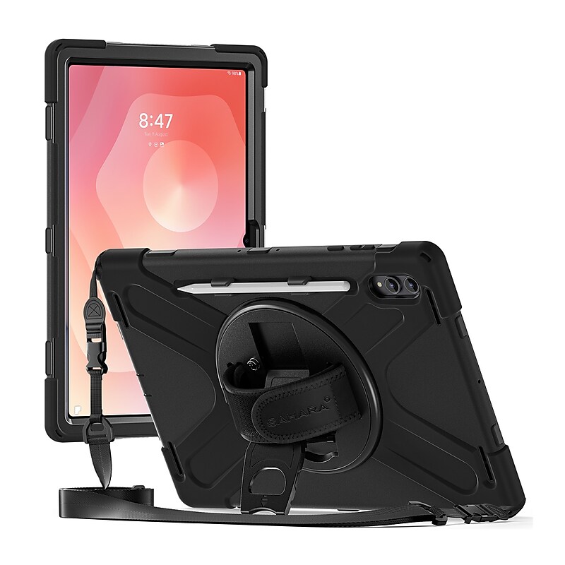 SaharaCase Raider-X Series Heavy Duty Case for Galaxy Tab S11 Ultra, Hand Strap & Shoulder Strap, Scorpion Black (TB00503) image 1
