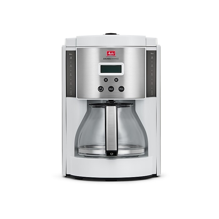 Melitta Aroma Enhance 10-Cups Automatic Drip Coffee Maker, White