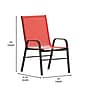 Flash Furniture Brazos Series Outdoor Stack Chair, Red, 4/Pack (4JJ303CRD)~#|#~20B14AD4-BDA6-4BE5-9E3F1BDF39C91E45_sc7