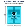 Avery Printable Rectangle Multipurpose Labels, 2/3" x 3-7/16", Bright Blue, 600/Pack (94210)~#|#~20B1C5CE-12A4-4AA4-8C0B3665FF7A57B7_sc7