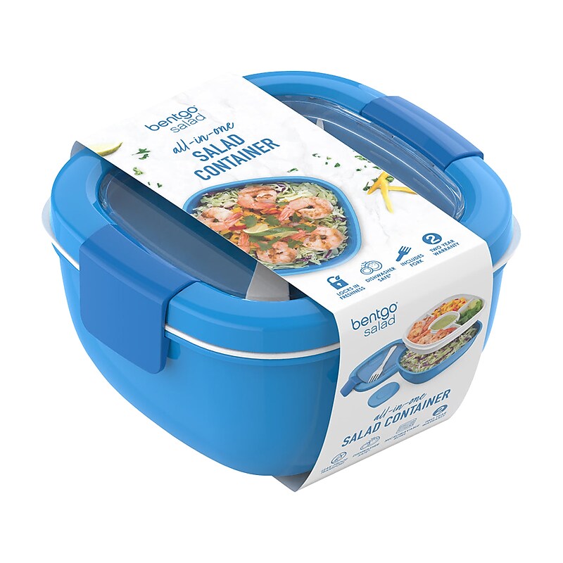 bentgo Salad Container, 5-Compartment, Blue, 54 oz. (BGOSAL-B) image 1