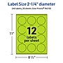 Avery Laser/Inkjet Multipurpose Circle Labels, 2.25" Dia., Bright Green, 240/Pack (94510)~#|#~20B6AE16-27E0-4156-BF72621EEAB1CE9C_sc7