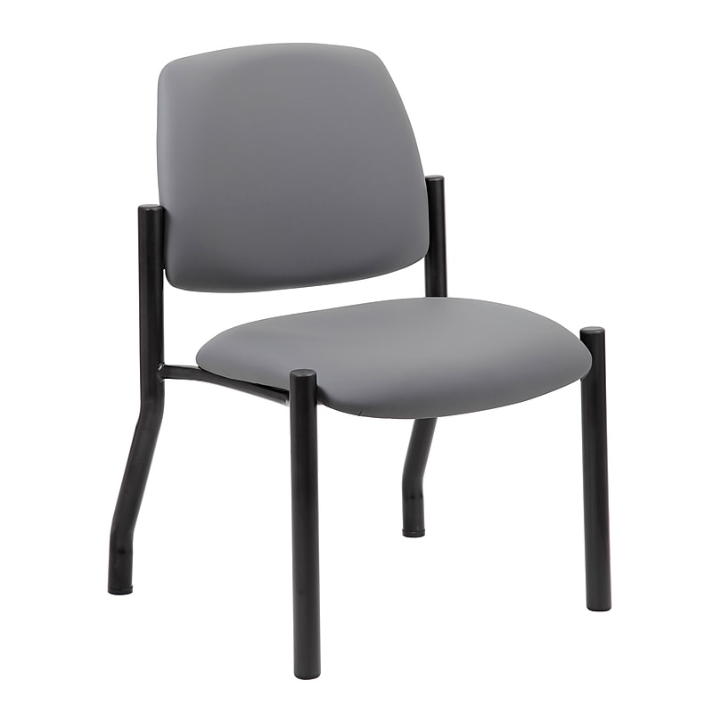 Boss Office Products Vinyl Bariatric Guest Chair, Armless, Grey (B9595AM-GY) image 1