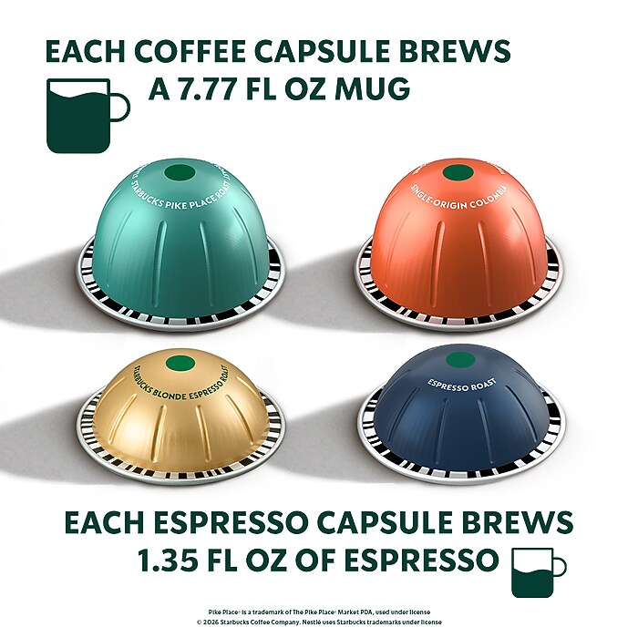 Nespresso Starbucks Coffee & Espresso Variety Pack Coffee