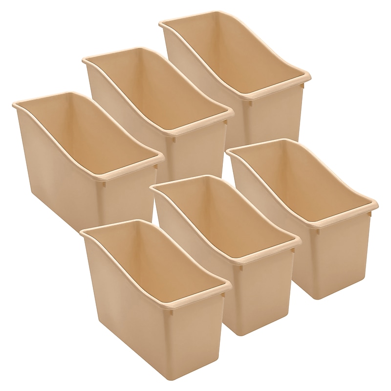 Teacher Created Resources Plastic Book Bin, 5.50" x 11.38" x 7.50", Light Brown, 6/Bundle (TCR20979-6) image 1