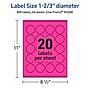 Avery Round Laser/Inkjet Multipurpose Labels, 1-2/3" Dia, Neon Magenta (800/Box)~#|#~20CAC56B-9EE3-4E82-BBE2DD7F4CC7B25F_sc7