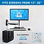 Mount-It! Wall Mounted Sit-Stand Single Monitor Workstation with Floating Keyboard Tray, Up to 32" Monitor, Silver (MI-7905)~#|#~20CB3745-29B2-4F94-B0050173F876523E_sc7