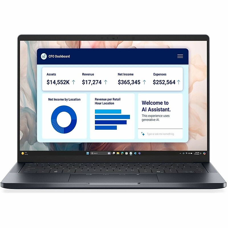 Dell Pro 14 Premium 14" AI Laptop, Copilot+ PC, Intel Core Ultra 7 268V, 2.2GHz, 32GB RAM, 512GB SSD, Windows 11 Pro (FK5CT) image 1