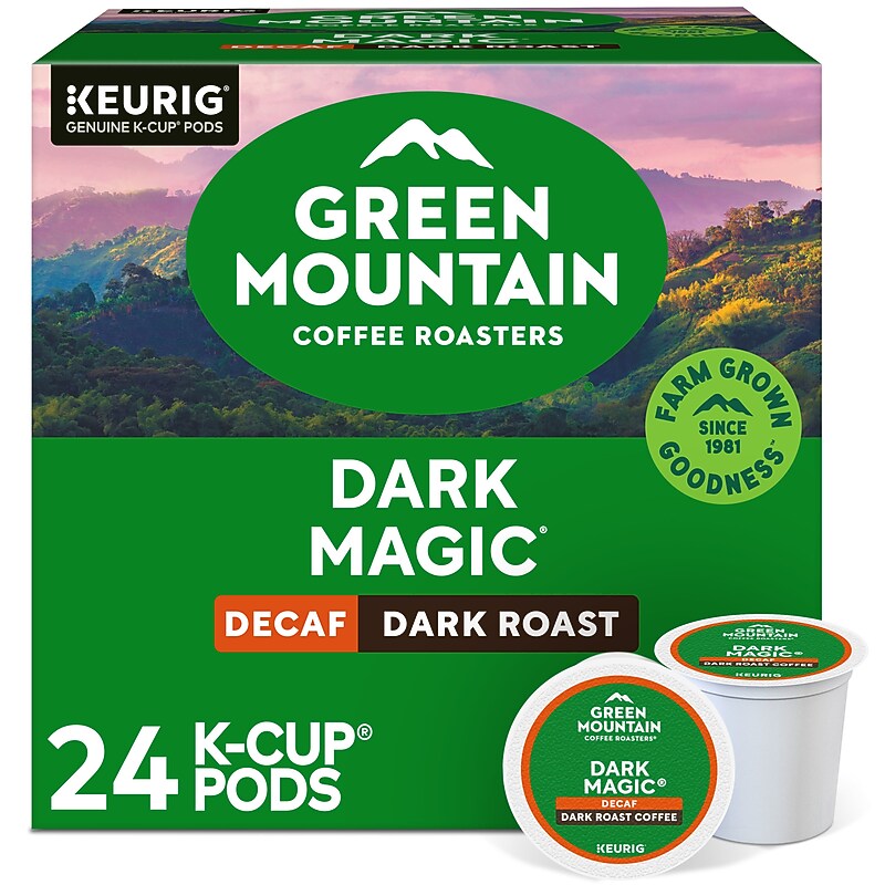 Green Mountain Dark Magic Decaf Coffee Keurig® K-Cup® Pods, Dark Roast, 24/Box (4067) image 1