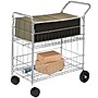 Fellowes 2-Shelf Metal Mobile Mail Cart with Dual Wheel Front Casters, Chrome (40912)~#|#~20D054DE-BECA-47A0-8BF3CC916546FCC4_sc7