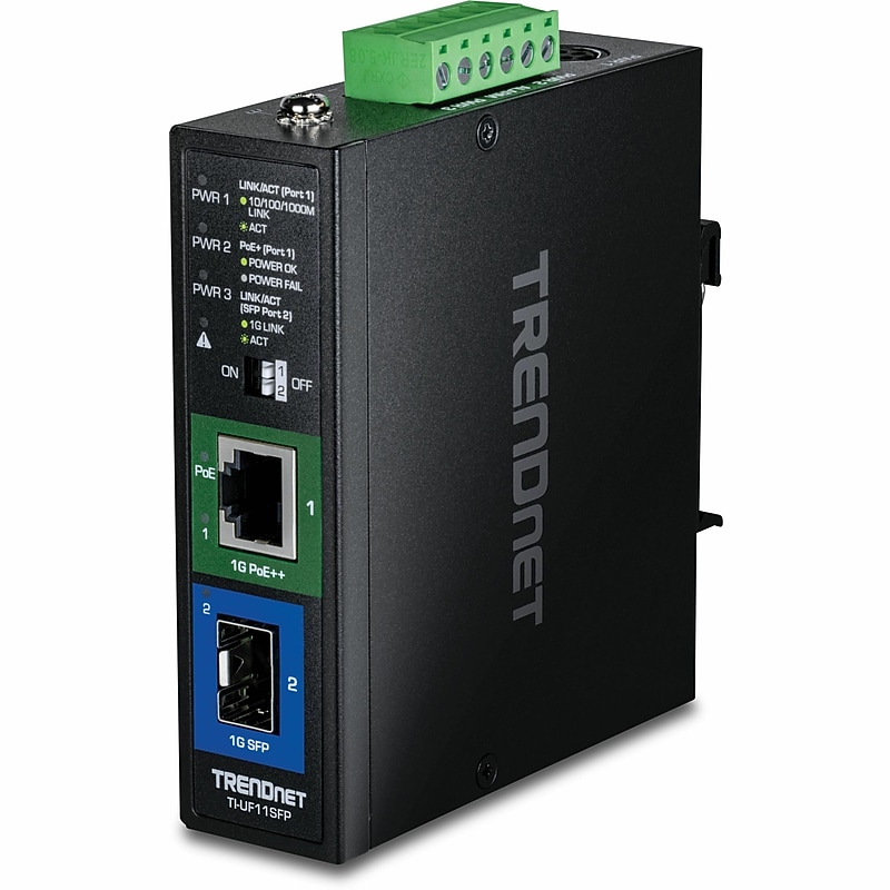 TRENDnet Industrial Gigabit Ethernet SFP Media Converter, 1000 Mbps (TI‑UF11SFP) image 1