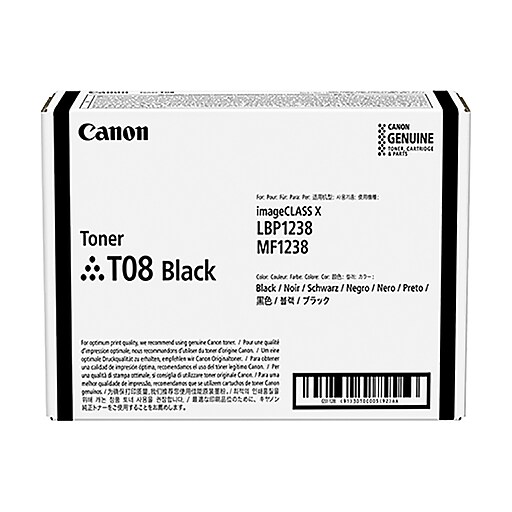 Canon T08 Black Toner Cartridge (3010C005AA) Staples
