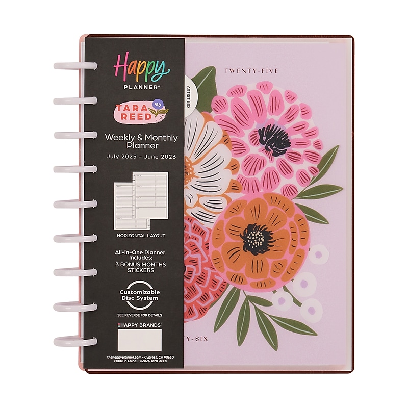 2025-2026 Me & My Big Ideas Feathered Flora 8.75" x 9.75" Academic Year Weekly & Monthly Planner, Plastic Cover (PD0024C009) image 1