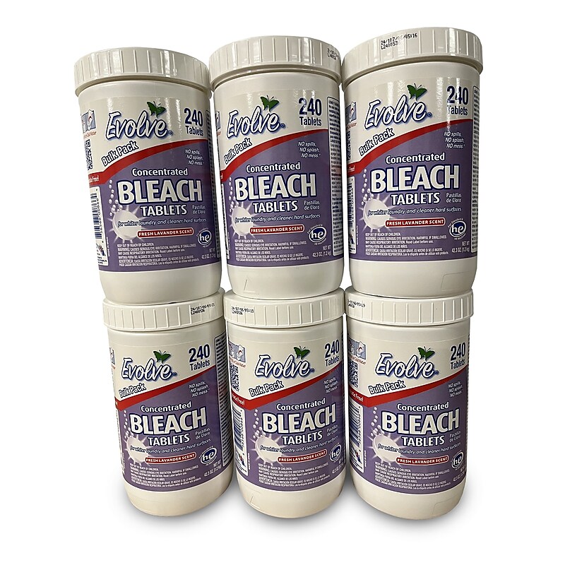 Evolve Antibacterial Bleach Tablets, 240/Bottle, 6 Bottles/Carton (STP190) image 1