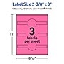 Avery Cigar Laser/Inkjet Multipurpose Labels, 2-3/8" x 8", Bright Pink (120/Box)~#|#~20F9DB97-73D9-4F00-B0B8156F3BCC268A_sc7