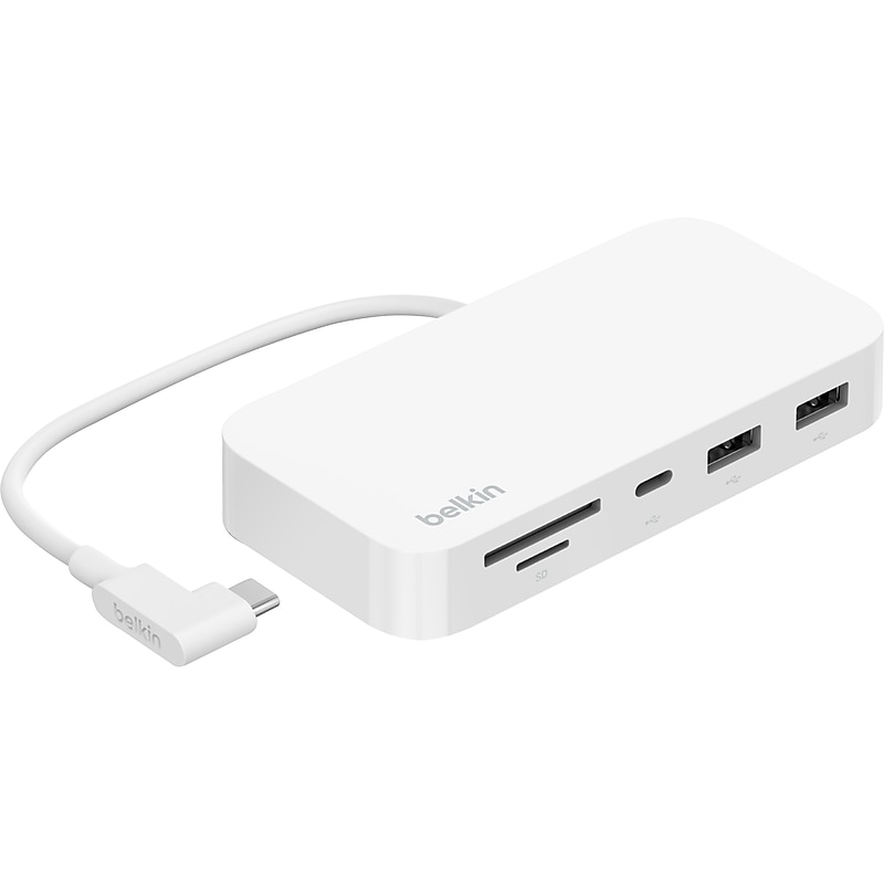 Belkin Connect 6-in-1 Multiport Hub with Mount for USB-C Enabled Laptops, White (INC011ttWH) image 1