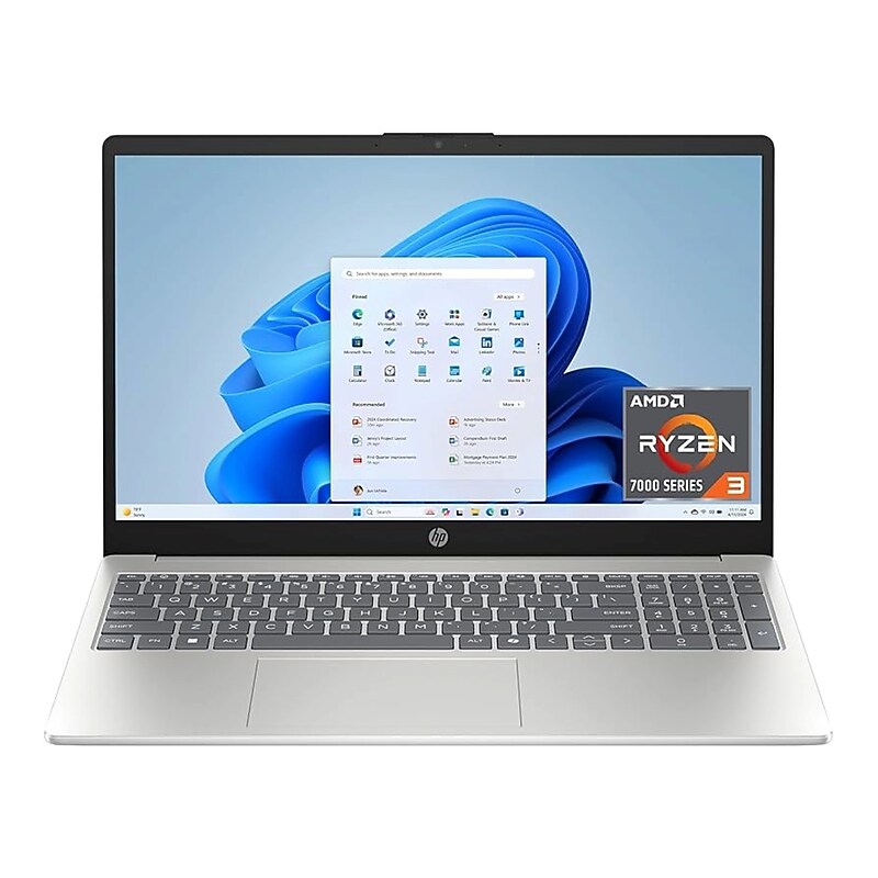 HP 15.6" Touchscreen Laptop, AMD Ryzen 3 7320U, 8GB RAM, 256GB SSD, Windows 11 Home (B8QH9UA) image 1