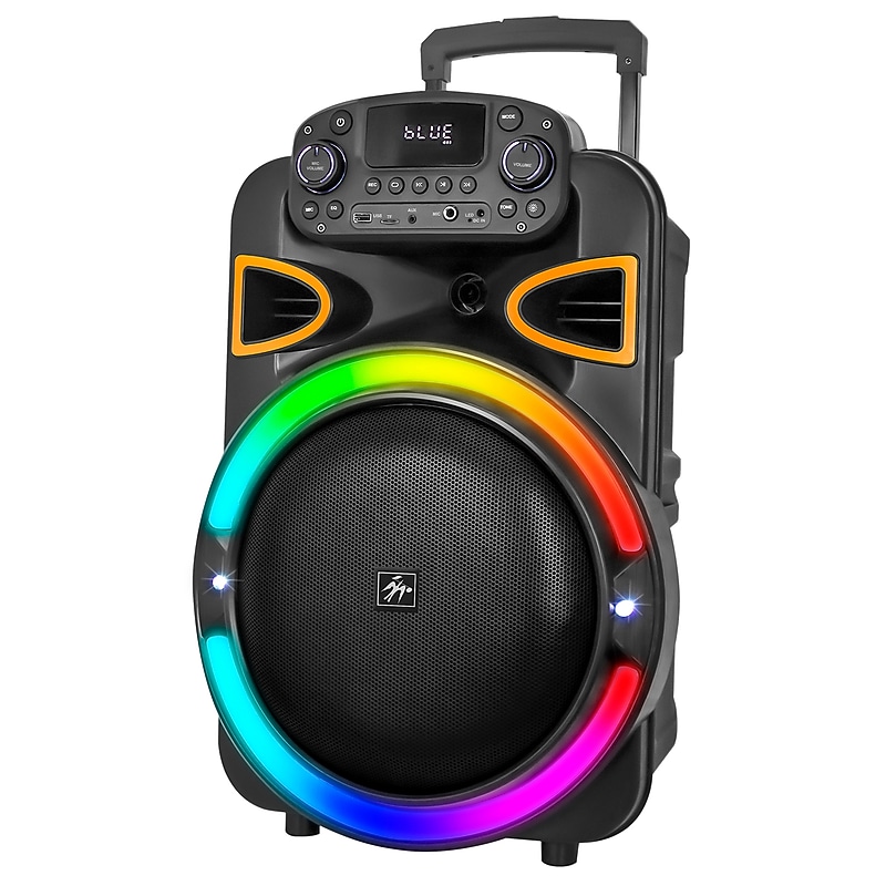 STUDIO PRO by FISHER DJ PARTY PRO Wireless Bluetooth Portable LED Ring-Light Party System Speaker, Black (SBX1530) image 1