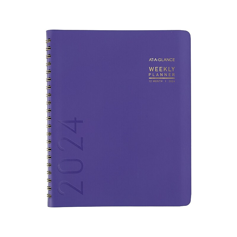 2024 AT-A-GLANCE Contemporary 8.25" x 11" Weekly & Monthly Planner, Purple (70940X-14-24) image 1