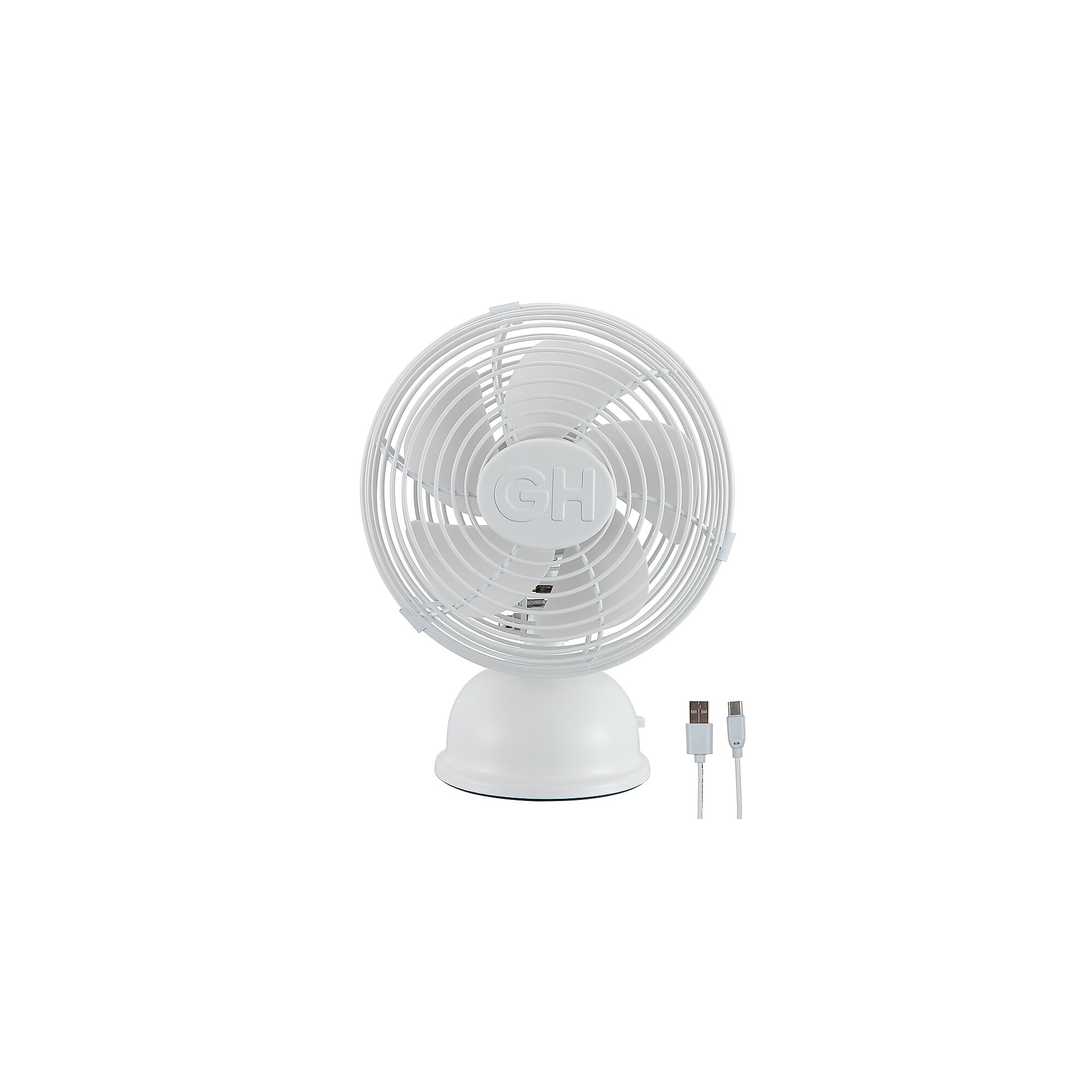 Good Housekeeping Retro 5″ Oscillating Desk Fan, Matte White (92522) Sansujyuku sansujyuku.com