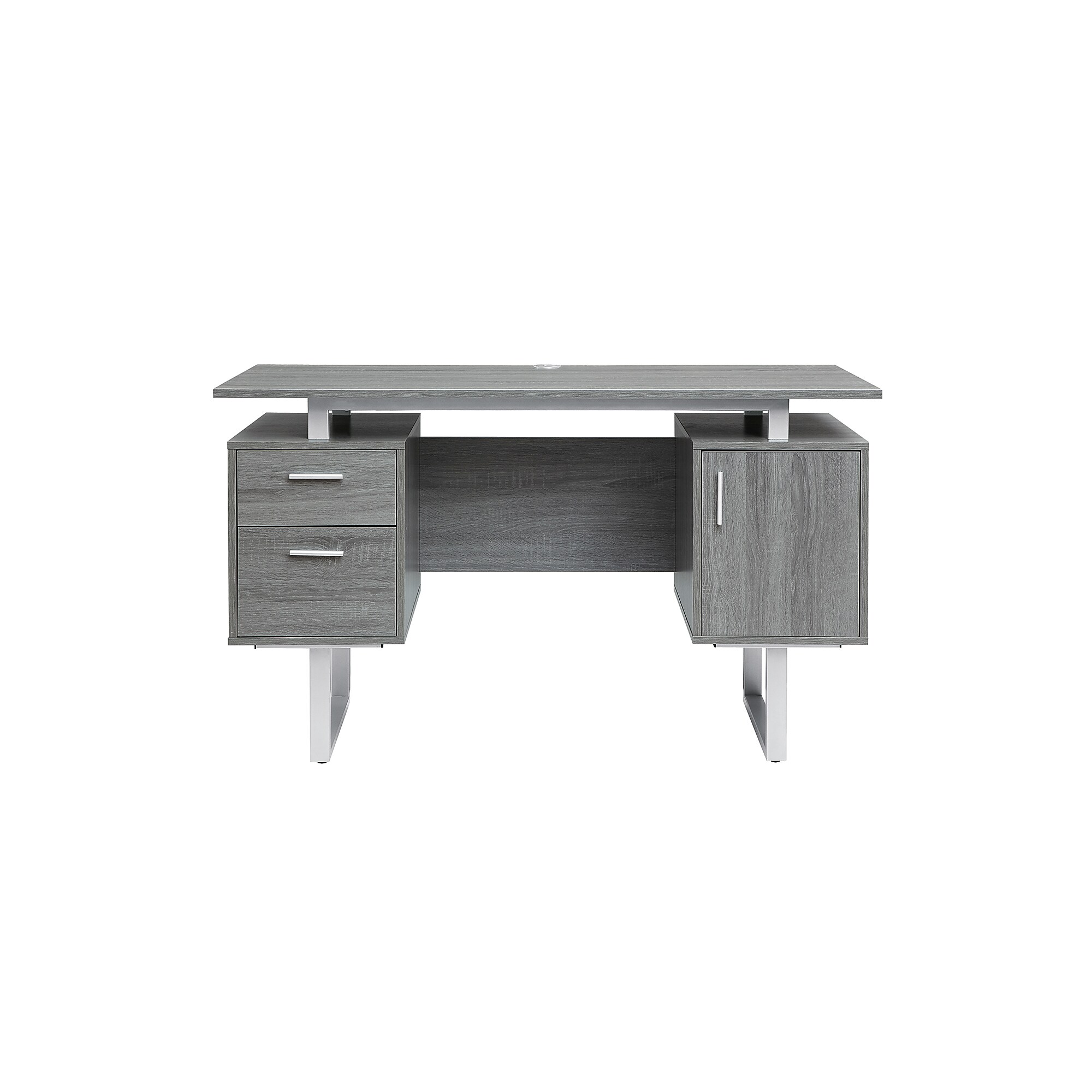 Techni Mobili 51.25″W Modern Office Desk with Storage, Gray (RTA-7002-GRY) Sansujyuku sansujyuku.com