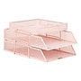 Mind Reader Metal Desk Organizer, Pink (3TSET-PNK)~#|#~211B63D4-40E7-462E-A945C2094E6FF03C_sc7