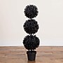 Nearly Natural UV Resistant Artificial Halloween Black Triple Ball Boxwood Topiary, 3' (T5173)~#|#~211EDBA0-B1AB-4A19-921B919BBAF271AC_sc7