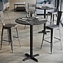Flash Furniture TopGuard 31.25" Round Wood Dining Table with X-Base, Black Faux Marble/Black Base (STRD31BMAT2222B)~#|#~212003D6-6A25-4214-A569F960AD150DE4_sc7