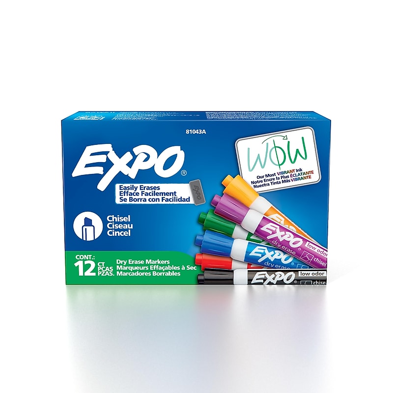 Expo Low Odor Marker, Assorted, Chisel Tip, 12/Pack (81043) image 1