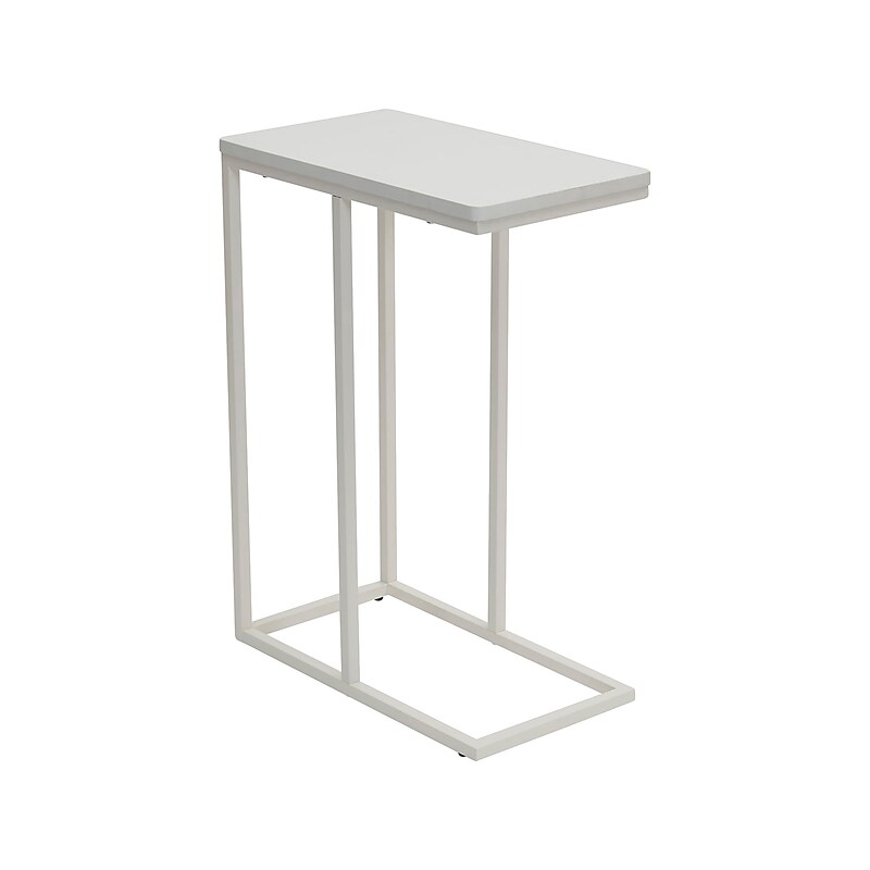 Household Essentials Jamestown 10.25"W x 17.75"D Laminate End Table, Scandinavian White/White (8100-1) image 1