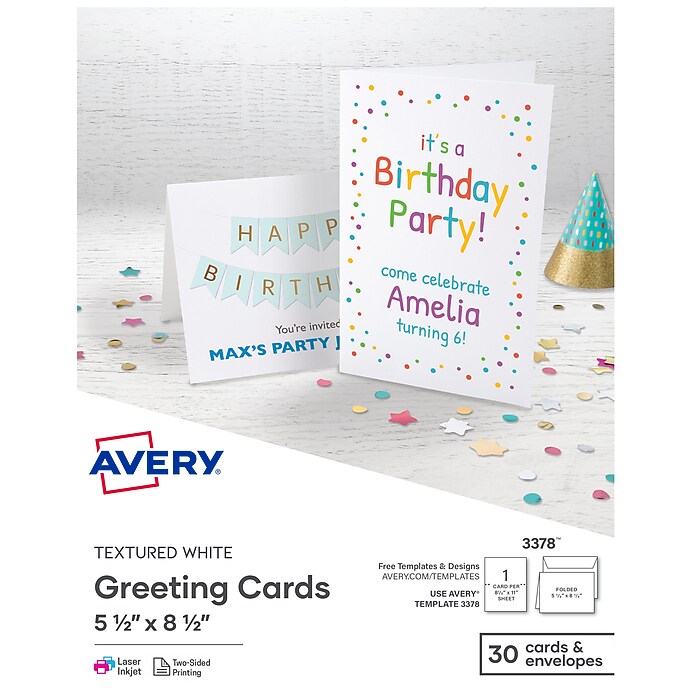 Avery Half-Fold Cards with Envelopes, 5.5