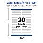 Avery Laser/Inkjet Rectangle Waterproof Multipurpose Labels, 3.5"  x 0.75", White, 1000/Box (94217)~#|#~212B2CD6-6409-4A20-B6CF64CB329930AB_sc7