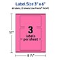Avery Laser/Inkjet Rectangle Multipurpose Labels, 3" x 6", Bright Pink, 60/Pack (94249)~#|#~212C50C7-F643-473B-B3B98E26A526D6F8_sc7