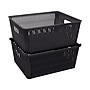 Simplify Slide to Stack Storage Tote, Plastic, Black, 2/Pack (25930-BLK-ST)~#|#~21316D11-1BBC-4027-A5AD96173D47F08F_sc7