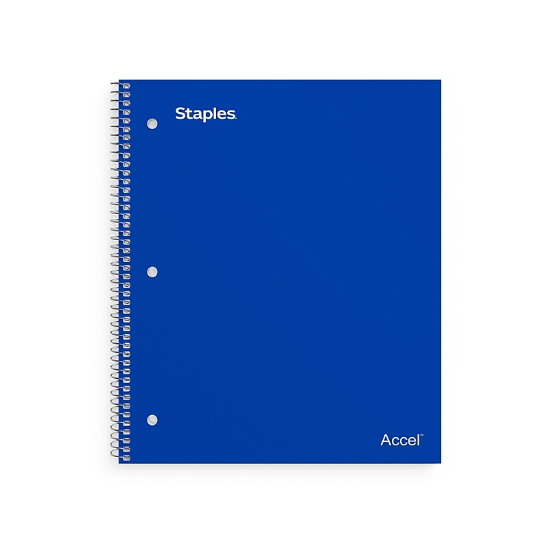 Staples Premium Poly 1-Subject Notebook, 8.5" x 11", College Ruled, 100 Sheets, Blue (ST20951D) image 1