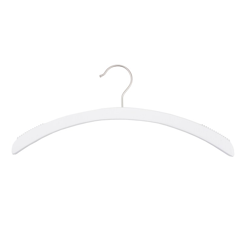 Nahanco 16" Wood Retro Top Hanger, Low Gloss White, 100/Carton (40117) image 1