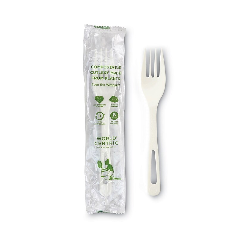 World Centric FO-PS-I TPLA Plastic Forks, 750/Carton image 1
