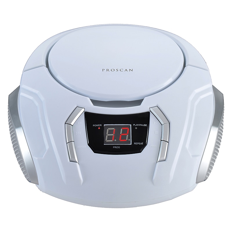 Proscan CD/Radio Boom Box, White (PRCD261WHTE) image 1