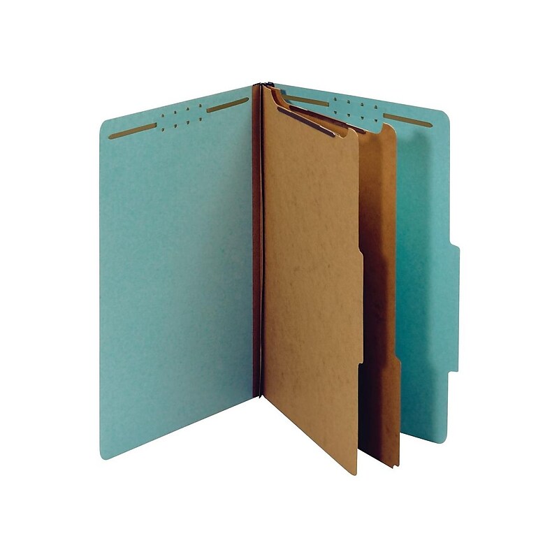 Pendaflex Recycled Pressboard Classification Folders, 2-Divider, 2.5" Expansion, Legal Size, Blue, 10/Box (29030P) image 1