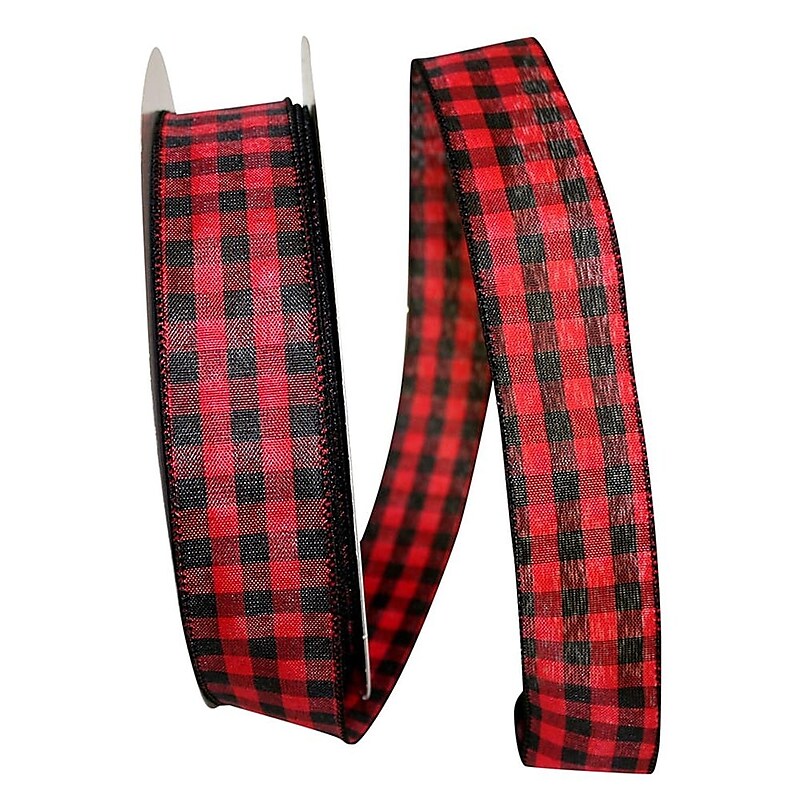 JAM Paper Bow Ribbon, Black/Red Buffalo (52640348892) image 1