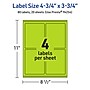 Avery Rectangle Multipurpose Labels, 4.75" x 3.75", Bright Green, 80/Pack (94254)~#|#~215BD370-0281-4093-840A4F7963A38DF0_sc7