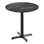 Flash Furniture TopGuard 31.25" Round Wood Dining Table with X-Base, Black Faux Marble/Black Base (STRD31BMAT2222)~#|#~21609778-645B-4C23-9CBD79B5645EC422_sc7