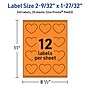 Avery Heart Shaped Laser/Inkjet Multipurpose Labels, 2-9/32" x 1-27/32", Bright Orange, 240/Pack (94603)~#|#~2162AB49-AB84-46F7-8CF944F14A38A33F_sc7