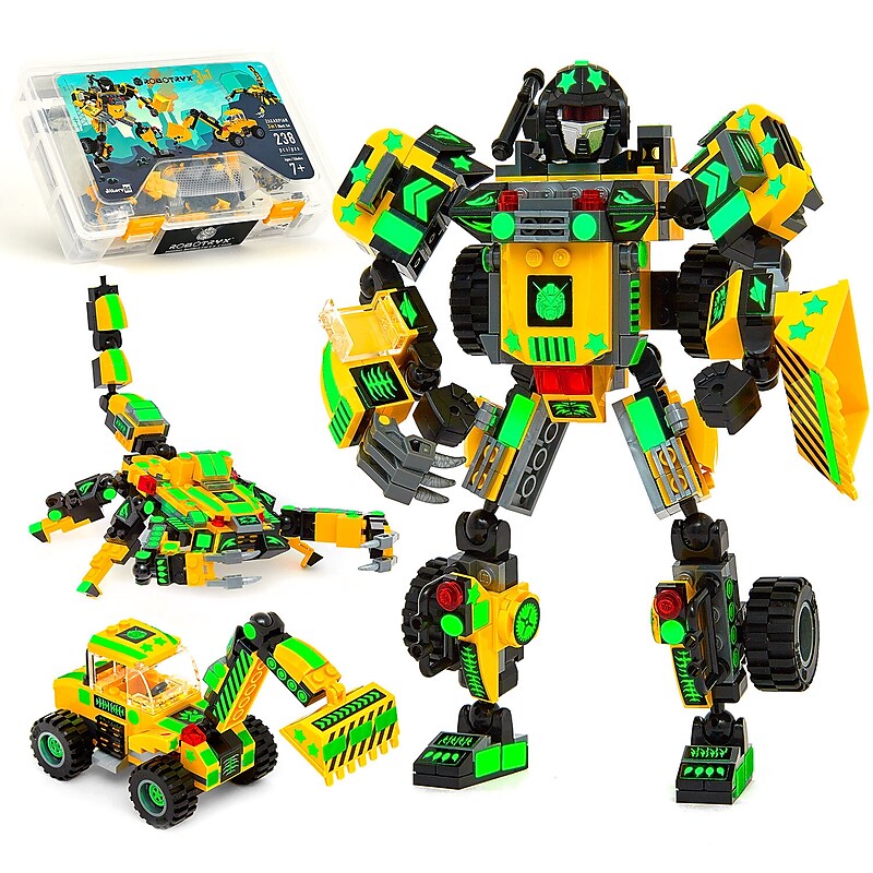 JITTERYGIT Robotryx Yellow Zakarpian Robot Building Toy, 238 Pieces/Pack (ROBOTRYX-YELLOW) image 1