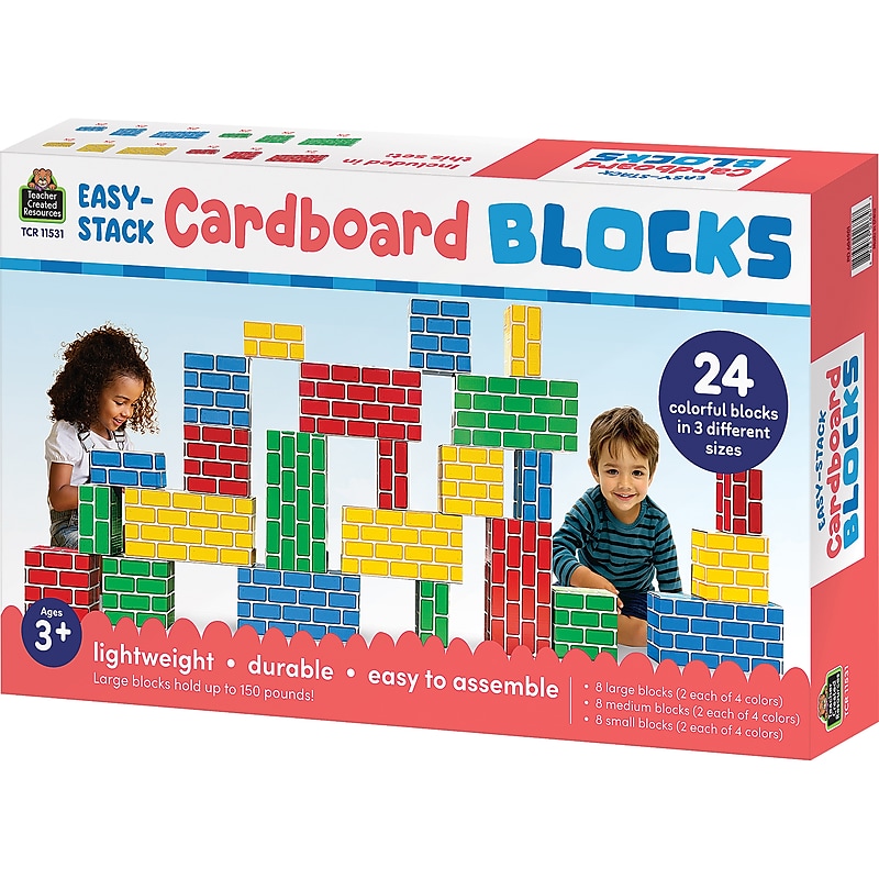 Teacher Created Resources Easy-Stack Cardboard Blocks, 24 Pieces (TCR11531) image 1