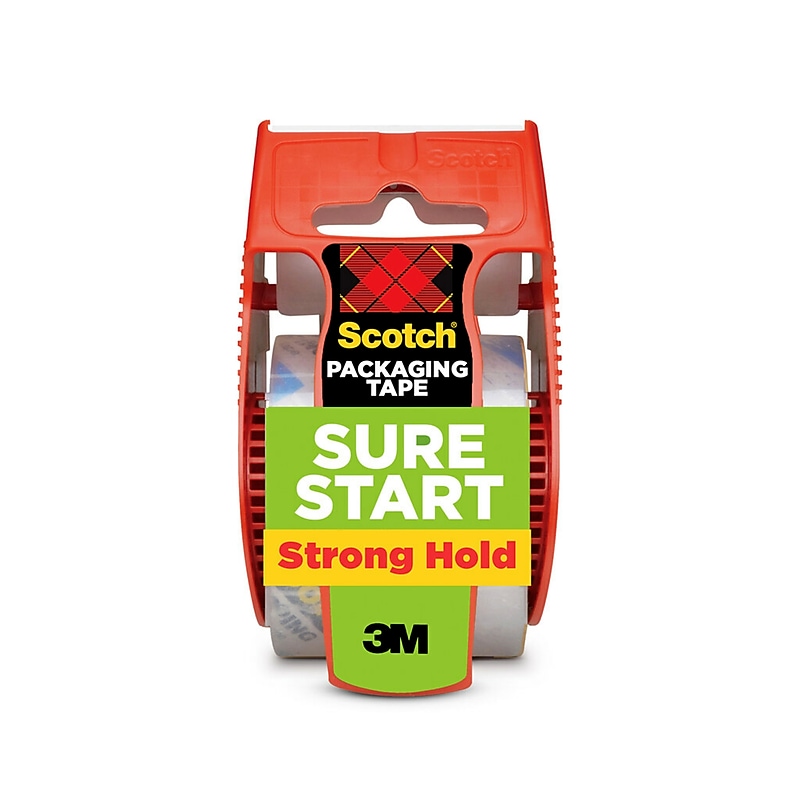 Scotch Sure Start Shipping Packing Tape with Dispenser, 1.88" x 22.2 yds., Clear (145) image 1