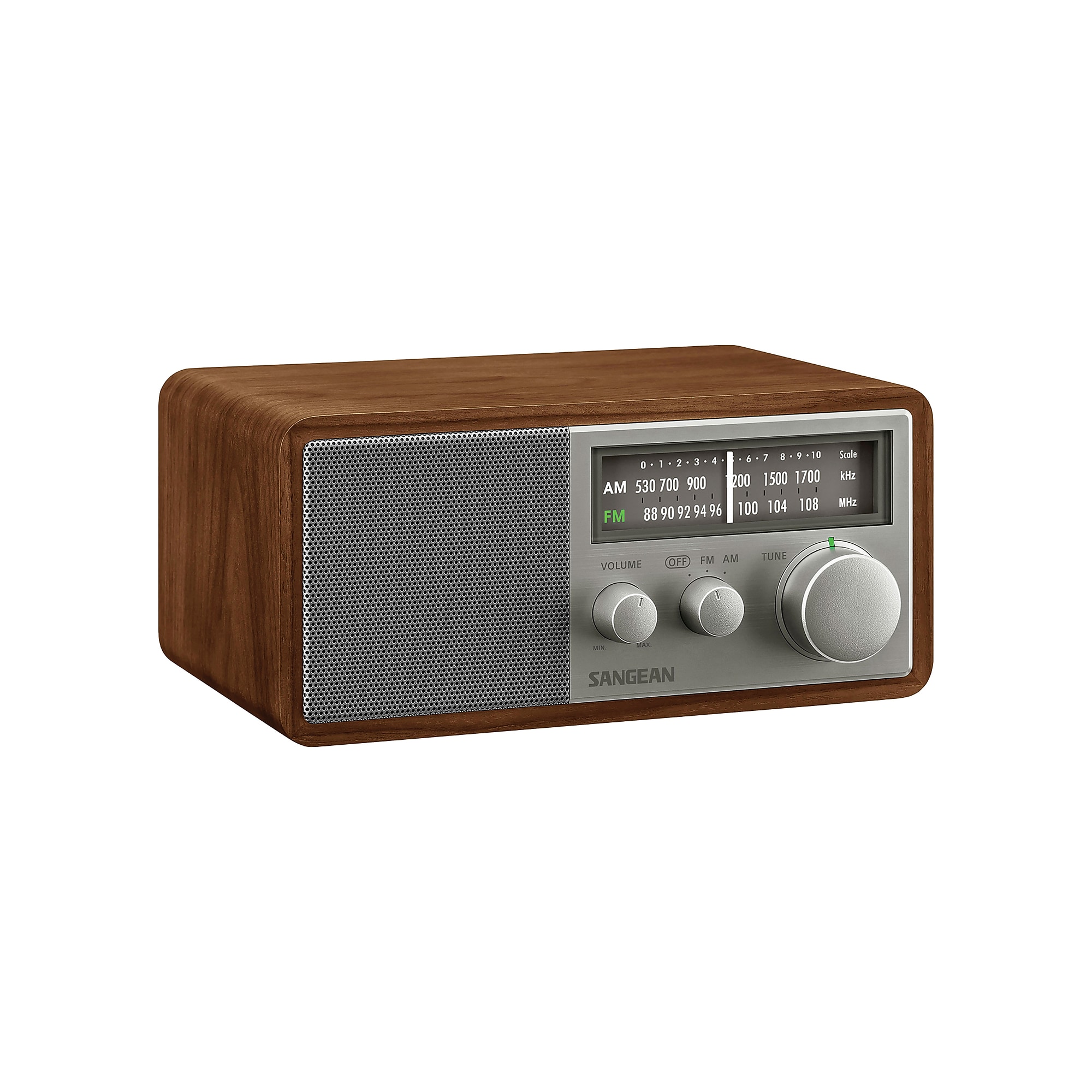 Sangean Retro Wooden Cabinet Tabletop AM/FM Analog Radio Receiver, Walnut/Gray (SG-116) Sansujyuku sansujyuku.com