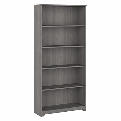 Bush Furniture Cabot Tall 66"H 5-Shelf Bookcase with Adjustable Shelves, Modern Gray (WC31366)
