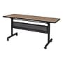 Regency Kobe Flip Top 60"W x 24"D Rectangular Training Room Table, Laminate, With Wheels, Noble Oak (MKFTM6024NO)~#|#~21778439-F436-4687-9CD303886ADDF86D_sc7